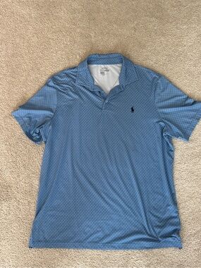 Polo by Ralph Lauren Blue Performance Geometric Short-Sleeve Polo Shirt